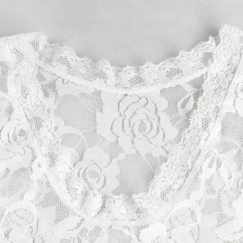 Flounce-Trimmed Lace Blouse | Womens Shirts & Blouses Clothing Shirts & Blouses