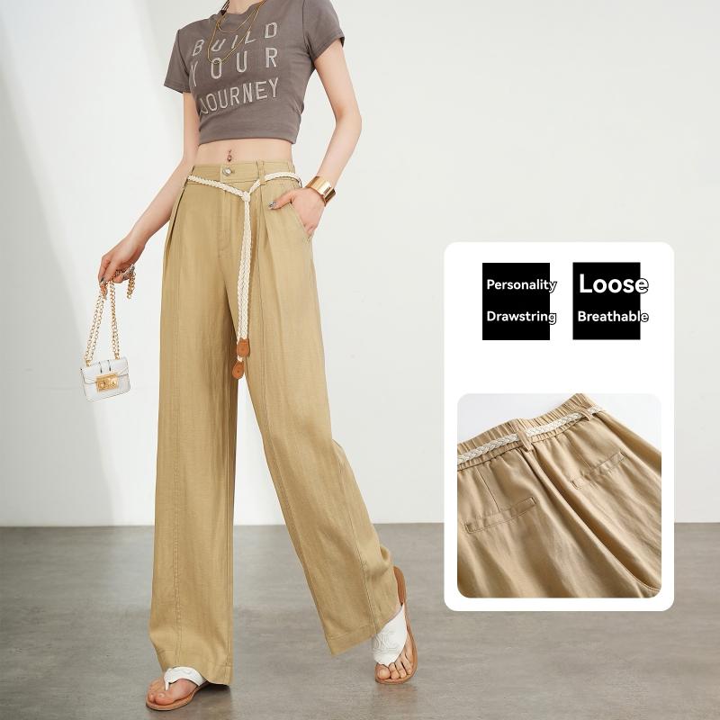 Linen-blend Tie-belt Pants | Womens Pants Clothing Pants