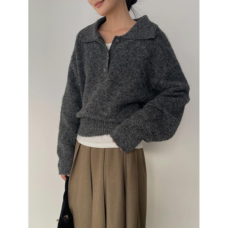 Mohair-Blend Sweater with Collar | Womens Cardigans & Sweaters Cardigans & Sweaters Cardigans & Sweaters