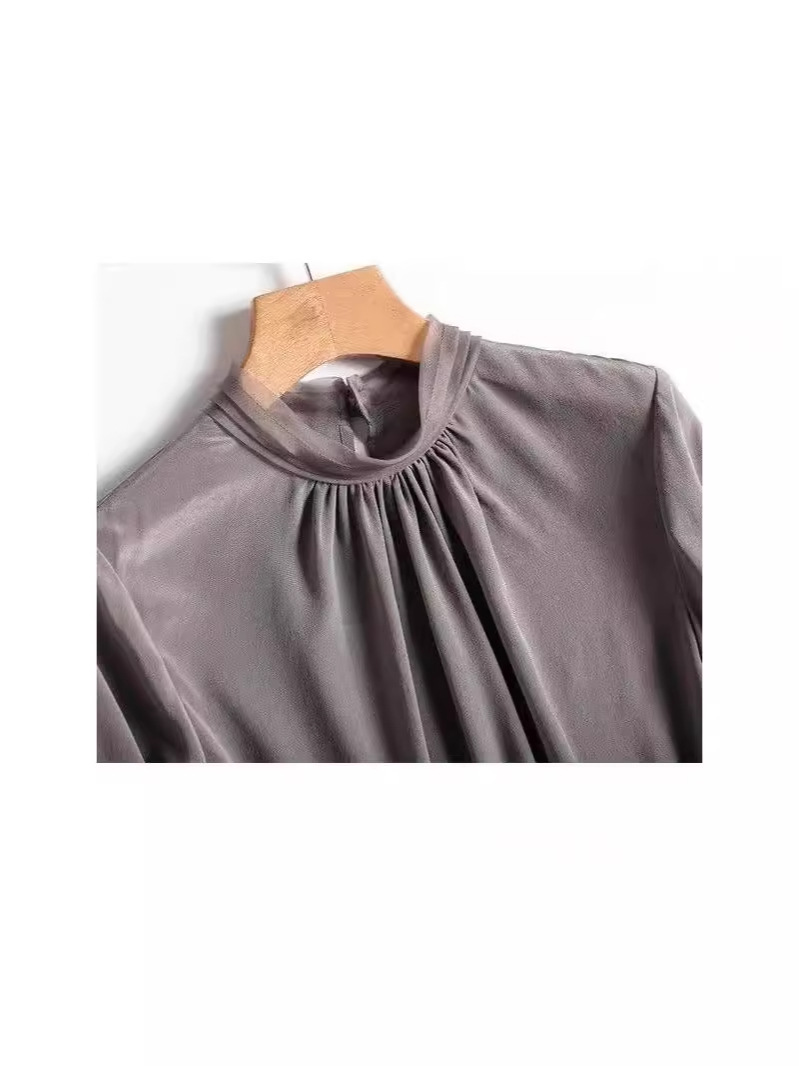 Pleat-Detail Satin Blouse | Womens Shirts & Blouses Clothing Shirts & Blouses