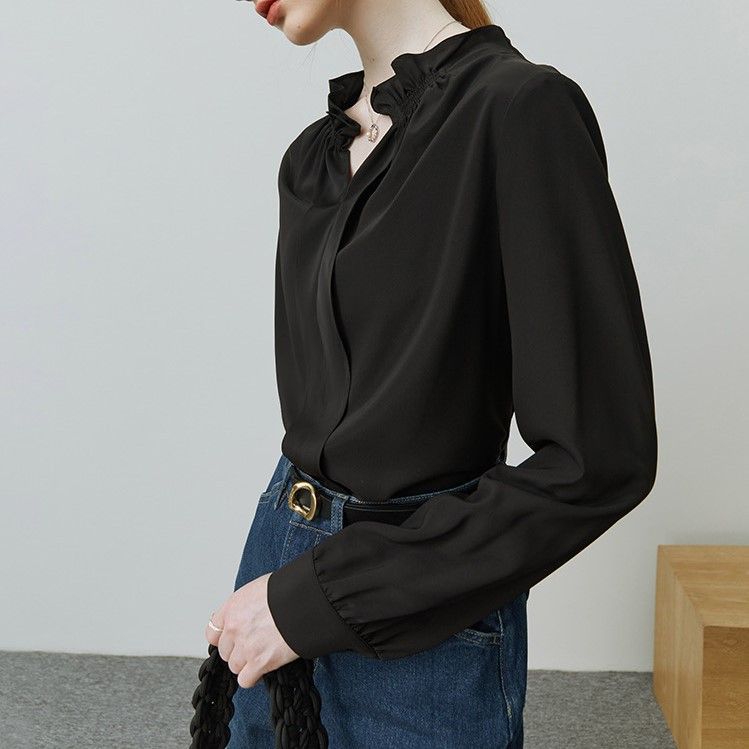 Ruffle-Trimmed Blouse | Womens Shirts & Blouses Clothing Shirts & Blouses